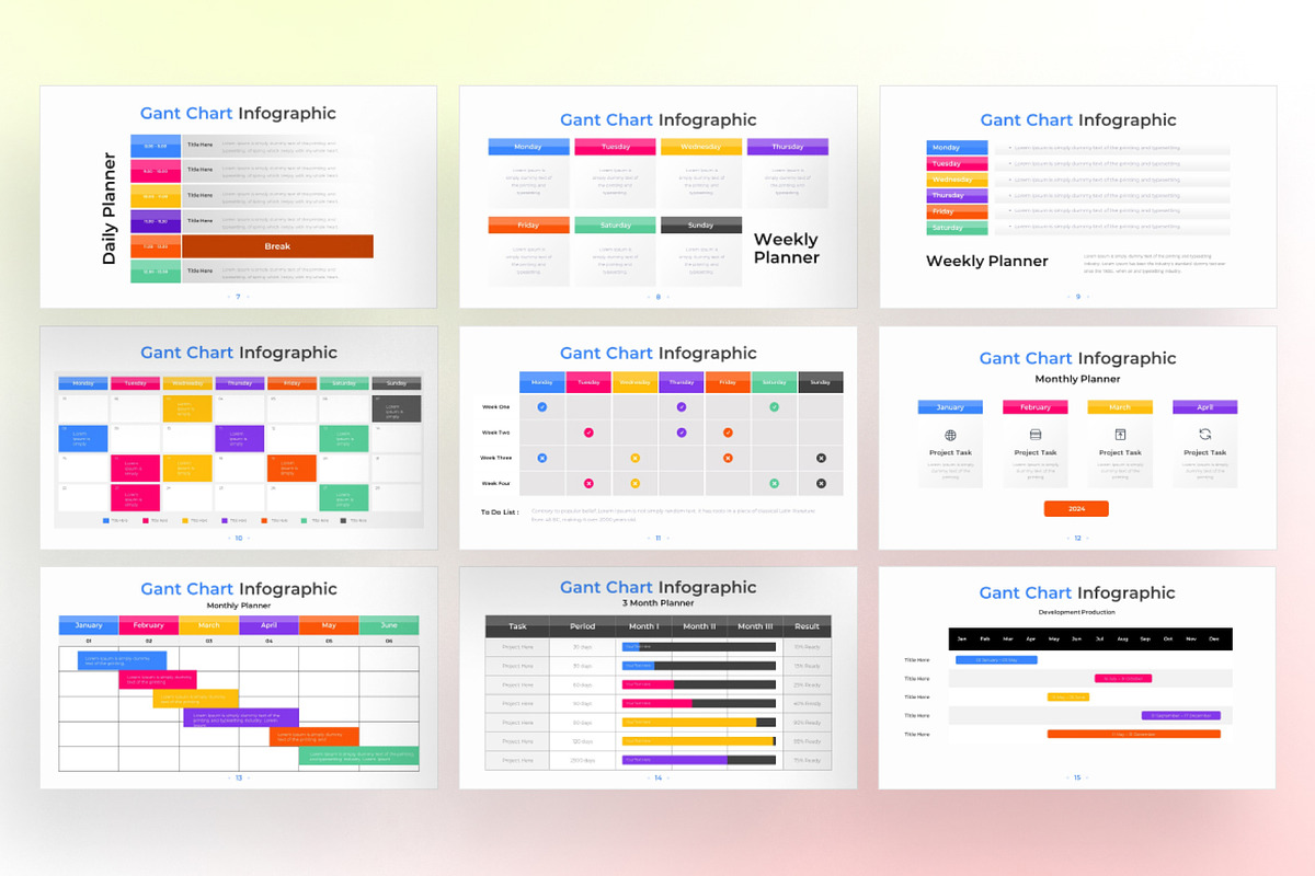Gantt Chart PowerPoint Infographic, a Presentation Template by Digitcase x Wealthwells (Photo 3 of 4)