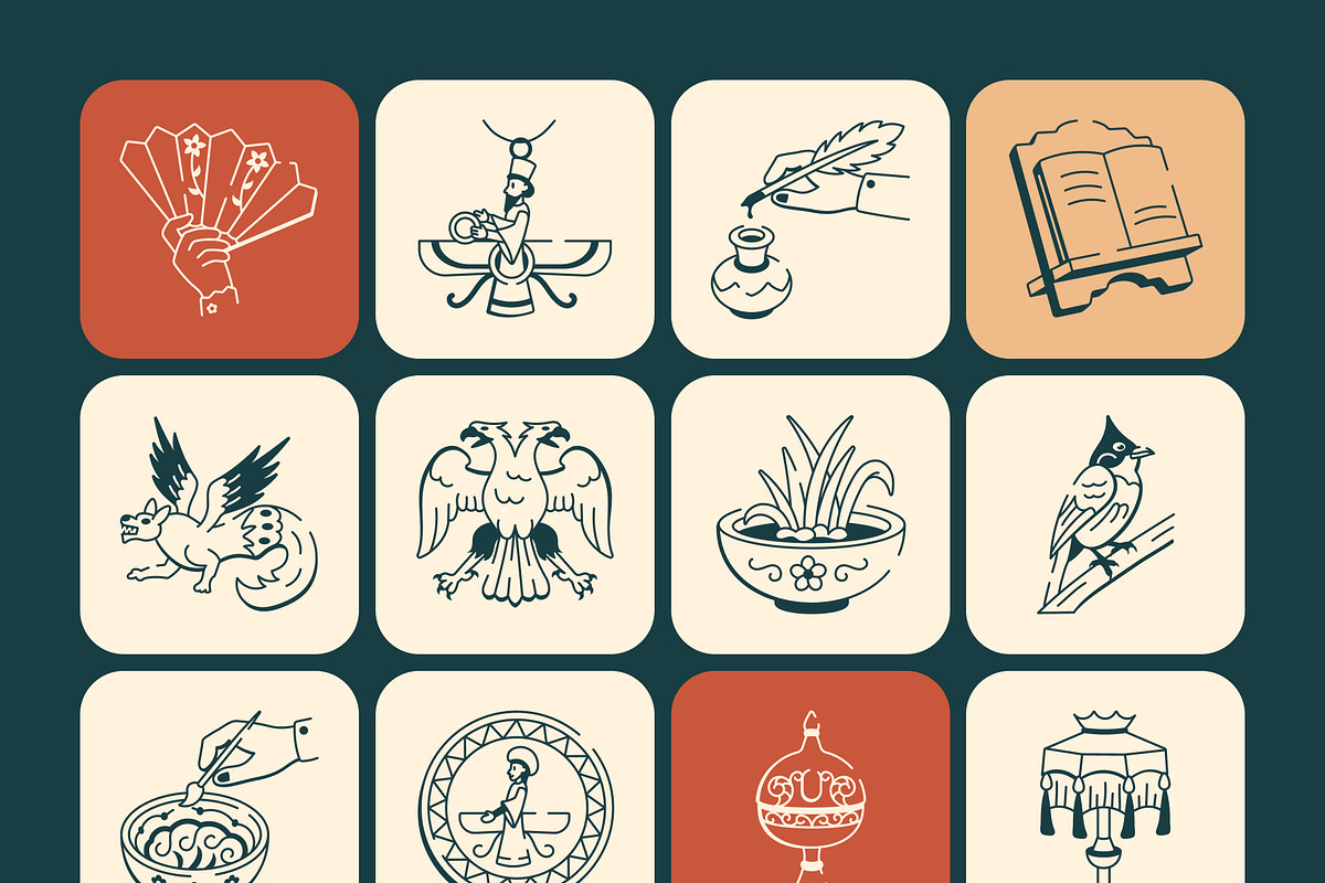 Persian Art Drawing Set, an Outline Icon by Vectors Market (Photo 8 of 8)