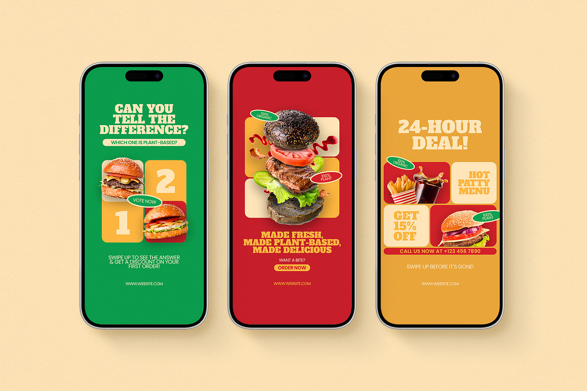 Plant Based Food Instagram Templates, a Social Media Template by Supanium Studio (Photo 3 of 5)