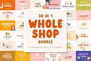 Whole shop BUNDLE | Fonts & Graphics, a Script Font by JuliaVolkova (Thumbnail 1 of 32)