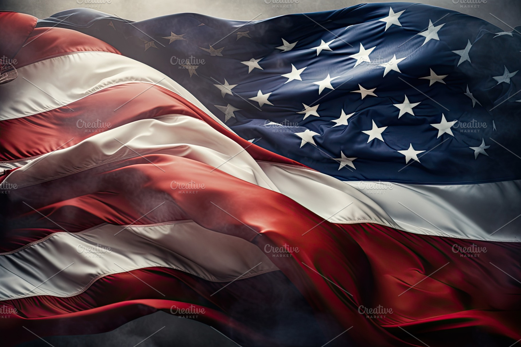 American flag waving in the wind. 3d, a Photo by Iftikhar Alam