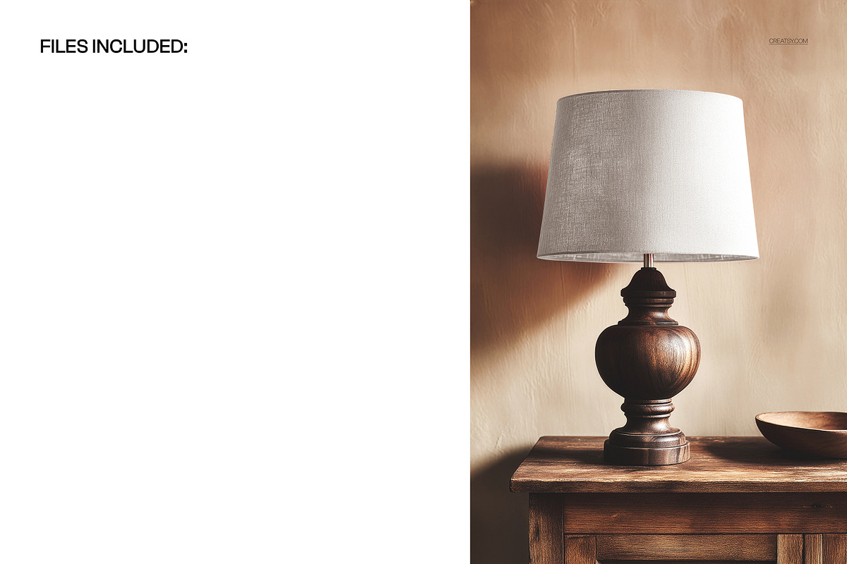 Baluster Lamp with Shade Mockup, a Household Mockup by creatsy5