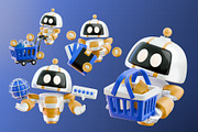 Robot Shopping 3D Illustration Pack, an Object 3D Model by Tempcraft (Thumbnail 5 of 5)
