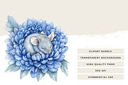 Mice in a Flower Clipart Bundle, an Animal Illustration by Design Scotch (Thumbnail 7 of 8)
