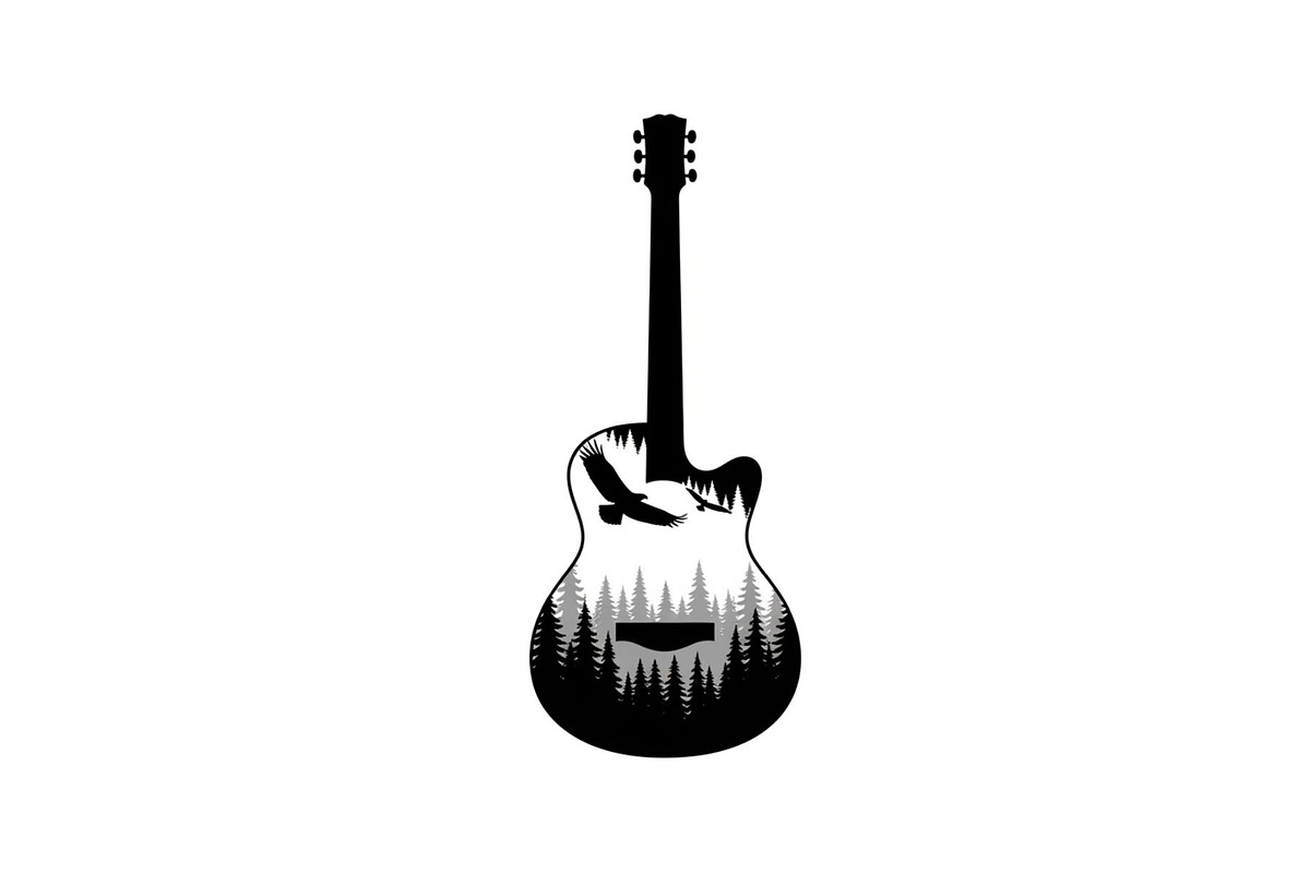 Nature Landscape Guitar Silhouette, an Object Illustration by Creativeshirt (Photo 26 of 31)