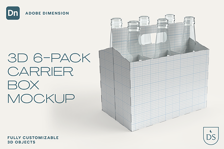 3D 6-Pack Carrier Mockup