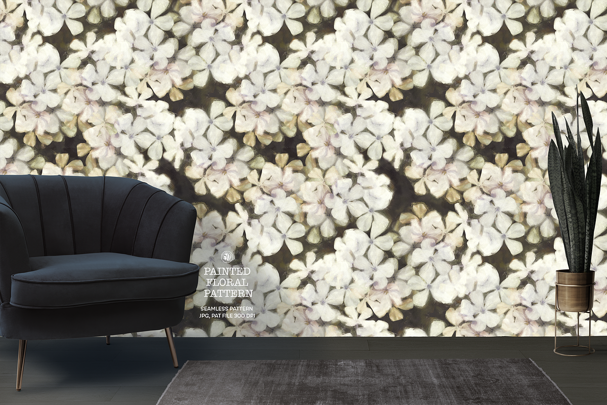 Painted Floral Wallpaper, a Wallpaper Graphic by Webvilla Studio (Photo 3 of 6)