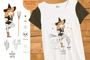 Halloween Witch Graphic Set