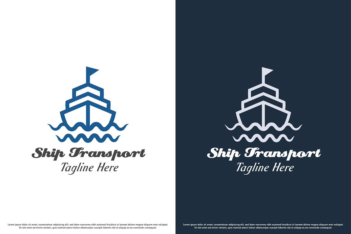 Ship Transport Logo Design Template, a Branding & Logo Template by Morvana Crew (Photo 2 of 2)