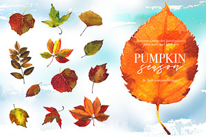 Watercolor Pumpkin Season Clipart