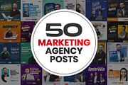 50 Marketing Agency Posts Bundle, a Social Media Template by Saman Osama (Thumbnail 2 of 8)