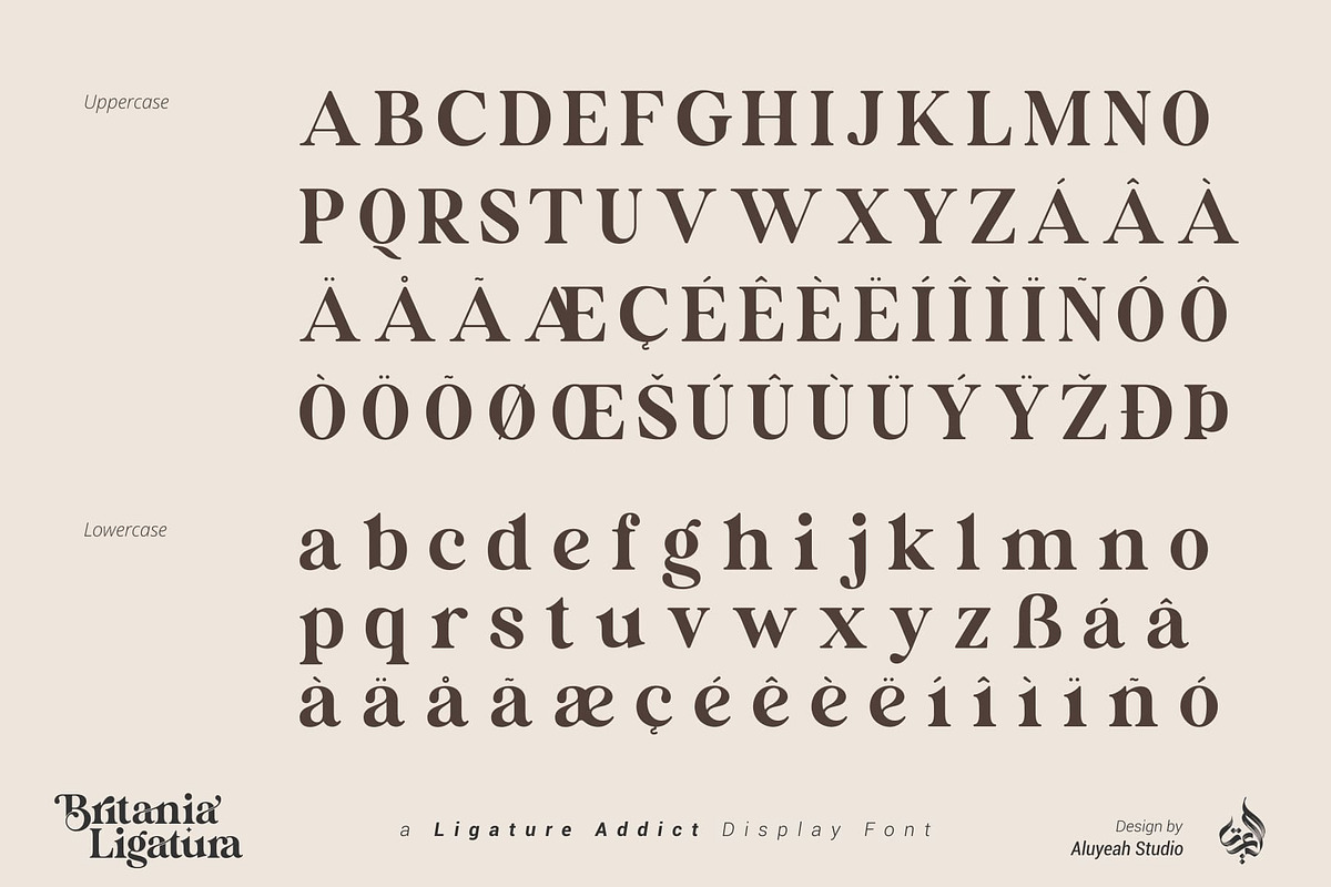Britania Ligatura, a Font by Aluyeah Studio (Photo 12 of 16)