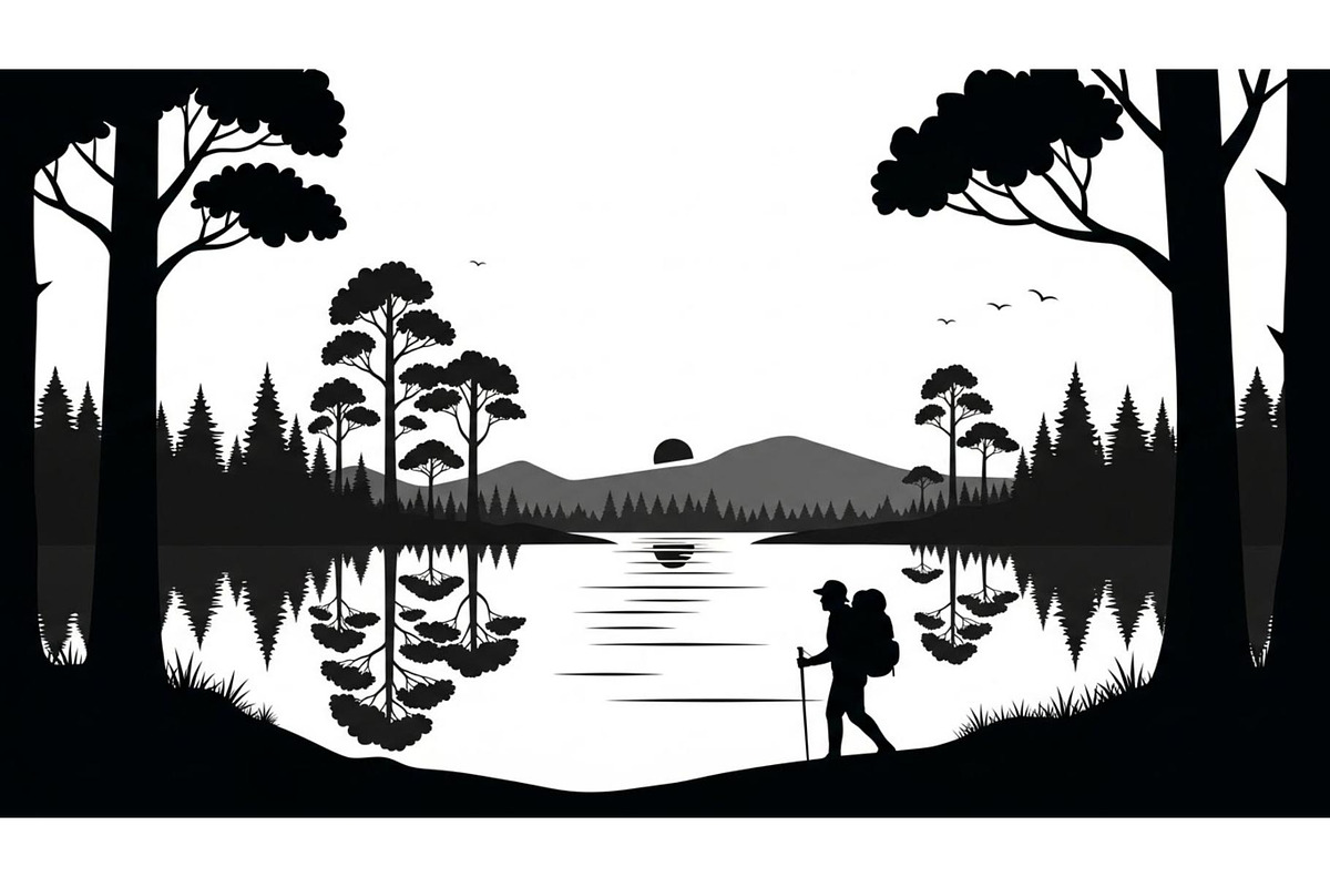 Nature Landscape Silhouette Vector B, an Illustration by Designer_Momina (Photo 21 of 51)