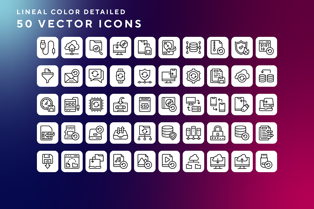 Backup icons, an Outline Icon by Wencory (Photo 1 of 2)