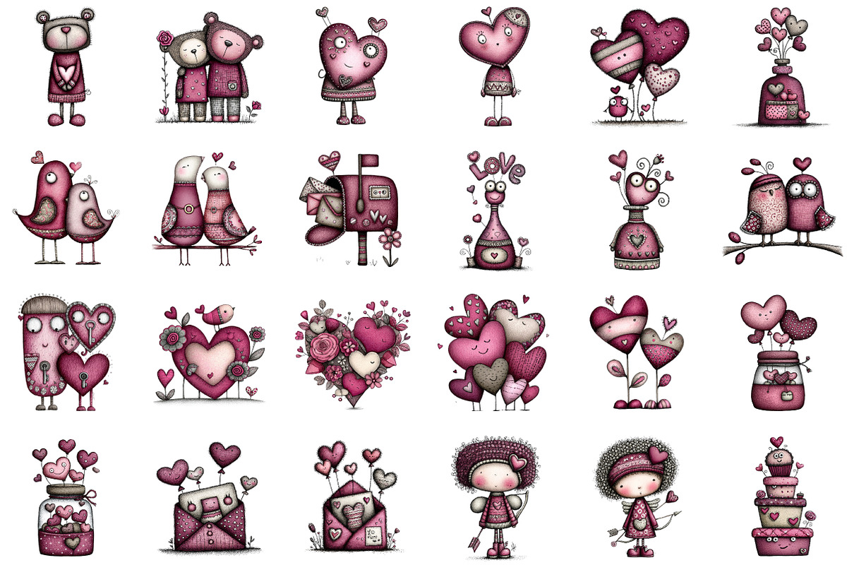 Valentine Clipart Bundle Valentines, an Illustration by Sublimation Artist (Photo 2 of 6)