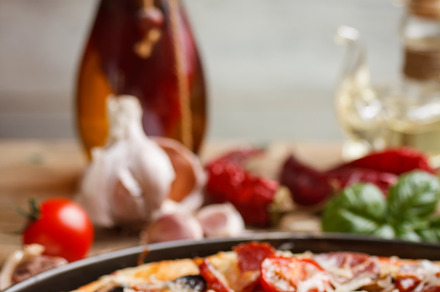 Homemade pizza stock photo containing food and garlic, a Food & Drink Photo by Grafvision photography