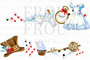 Alice in Wonderland Clipart, an Illustration by Frou Fou Craft (Thumbnail 3 of 4)