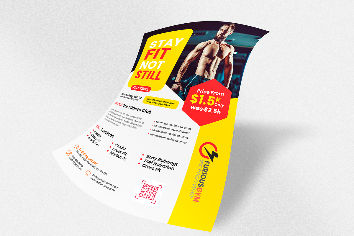 Fitness Trainer Flyer, a Flyer Template by Creativpixl (Photo 6 of 8)