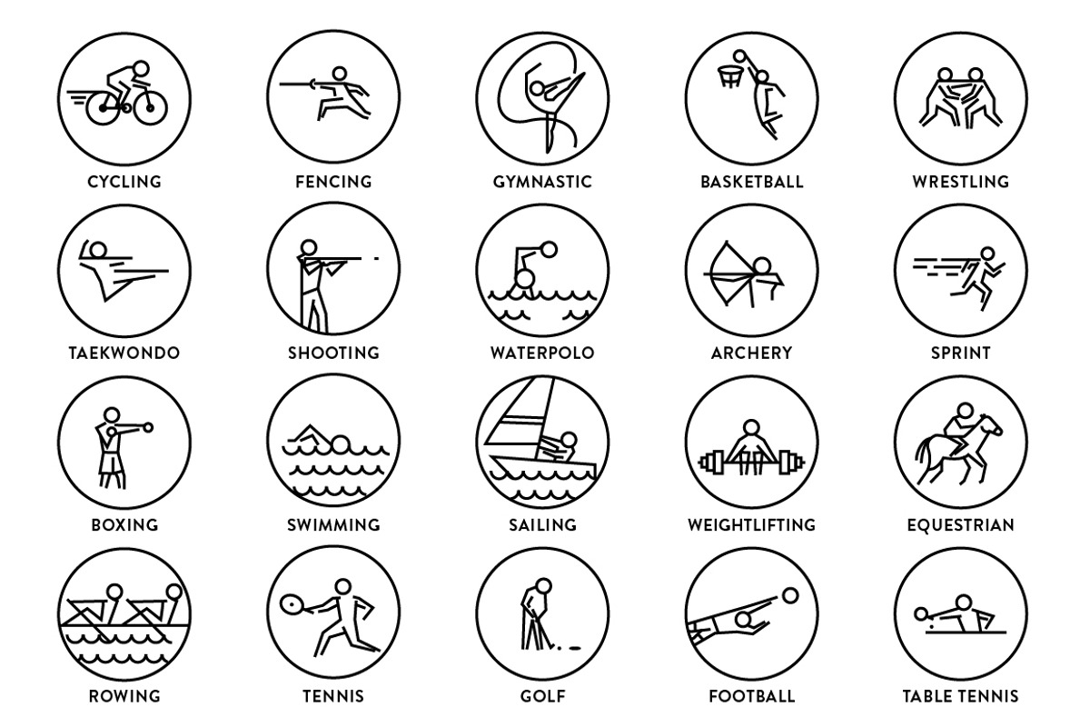 20 Minimal Olympic Vector Icons, an Outline Icon by Kursat Unsal (Photo 3 of 7)