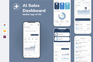 AI Sales Dashboard Mobile App UI Kit, an UI Kit Template by uicube