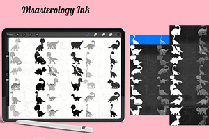 Dinosaur Outline Silhouette Set 4