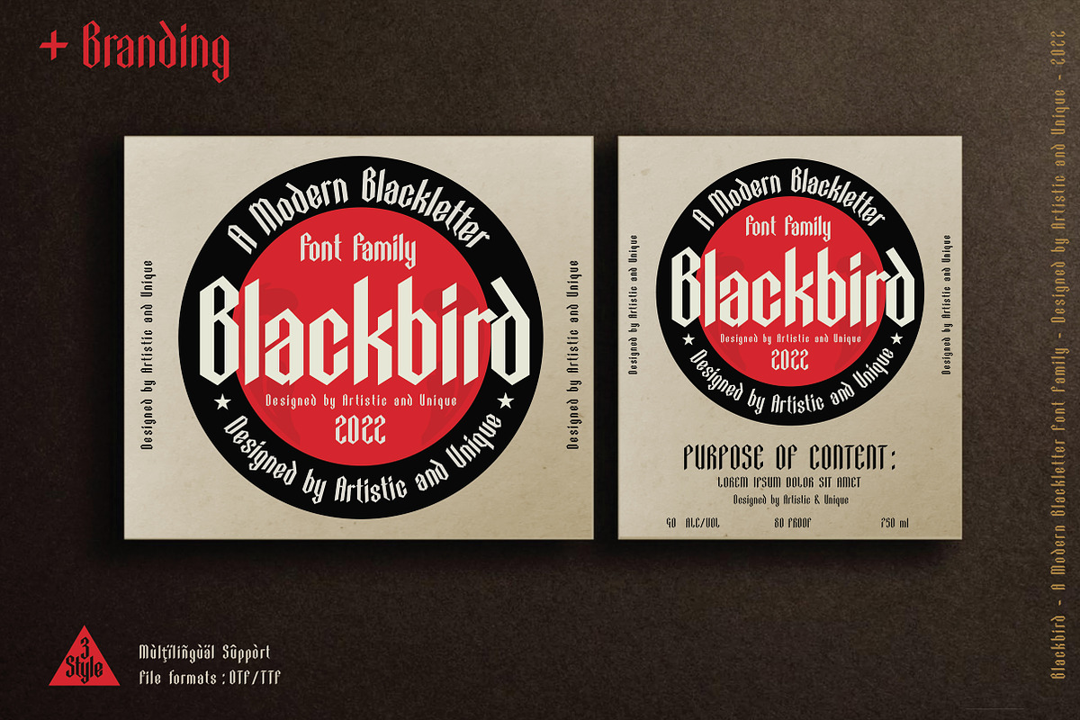 Blackbird - Blackletter font family, a Blackletter Font by Artistic & Unique (Photo 11 of 16)