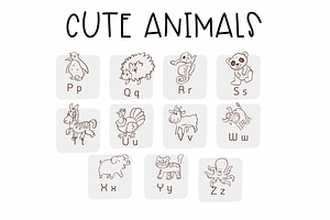 Cute Animals Symbols Fonts