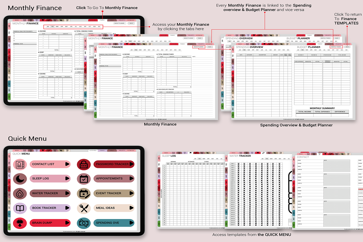Jewel Tones Digital Planner 2025, a Templates & Theme by Plamarplanners (Photo 9 of 11)