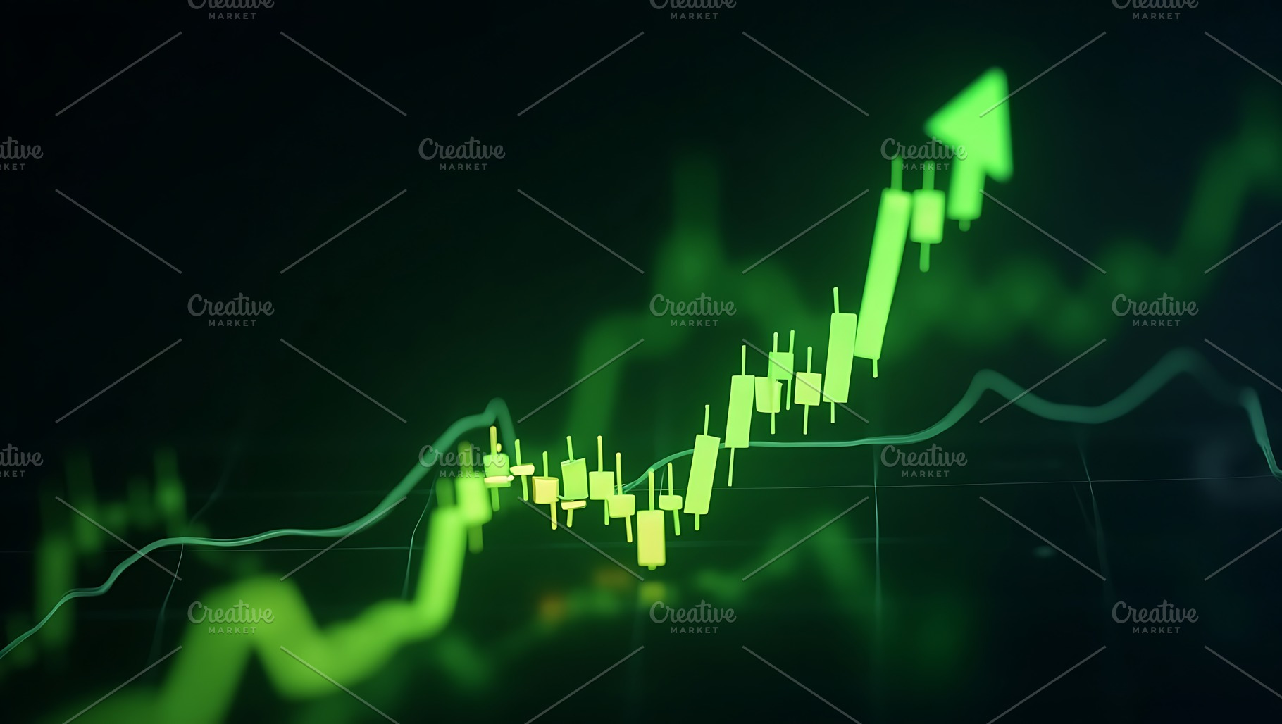 Stock market chart analysis green, a Business Photo by Artonix