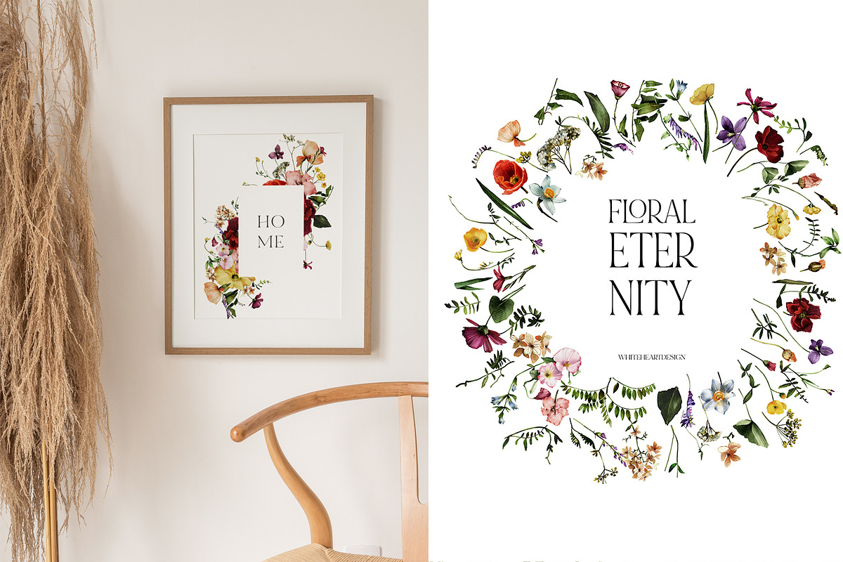 Field Flowers Watercolour Clipart, a Decorative Illustration by whiteheartdesign (Photo 18 of 20)