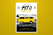 Hand Drawn 1970 Wheels Flyer, a Flyer Template by ashenterprise (Thumbnail 1 of 3)