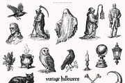 Vintage Halloween Drawings, a Seasonal Illustration by PeDe Designs (Thumbnail 2 of 12)