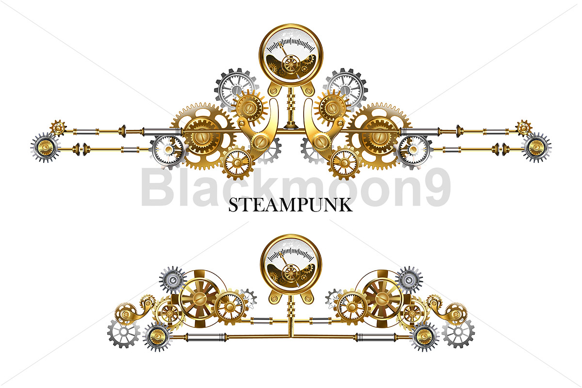 Symmetrical frame with pressure gaug, a Decorative Illustration by blackmoon9