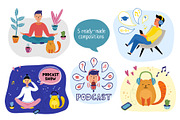 Podcast vector set, an Education Illustration by Kattarina Po (Thumbnail 6 of 10)