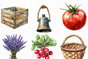 Watercolor Farmers Market Clipart, an Illustration by Craft Nest (Thumbnail 4 of 6)