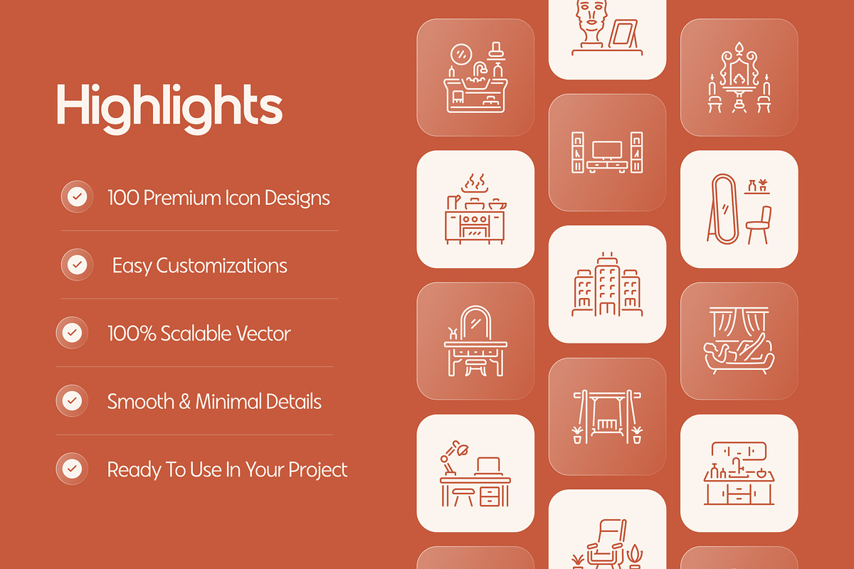 Housing and Interior Icons Set, an Outline Icon by Prosymbols (Photo 2 of 7)