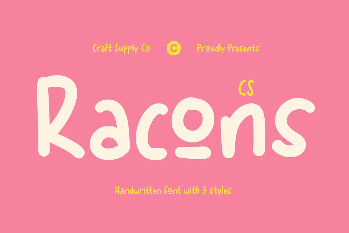 CS Racons – Cute Handwritten Font, a Handwritten Font by Craft Supply Co. (Photo 1 of 8)