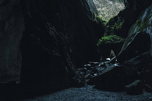 Dark Cave with Natural Opening