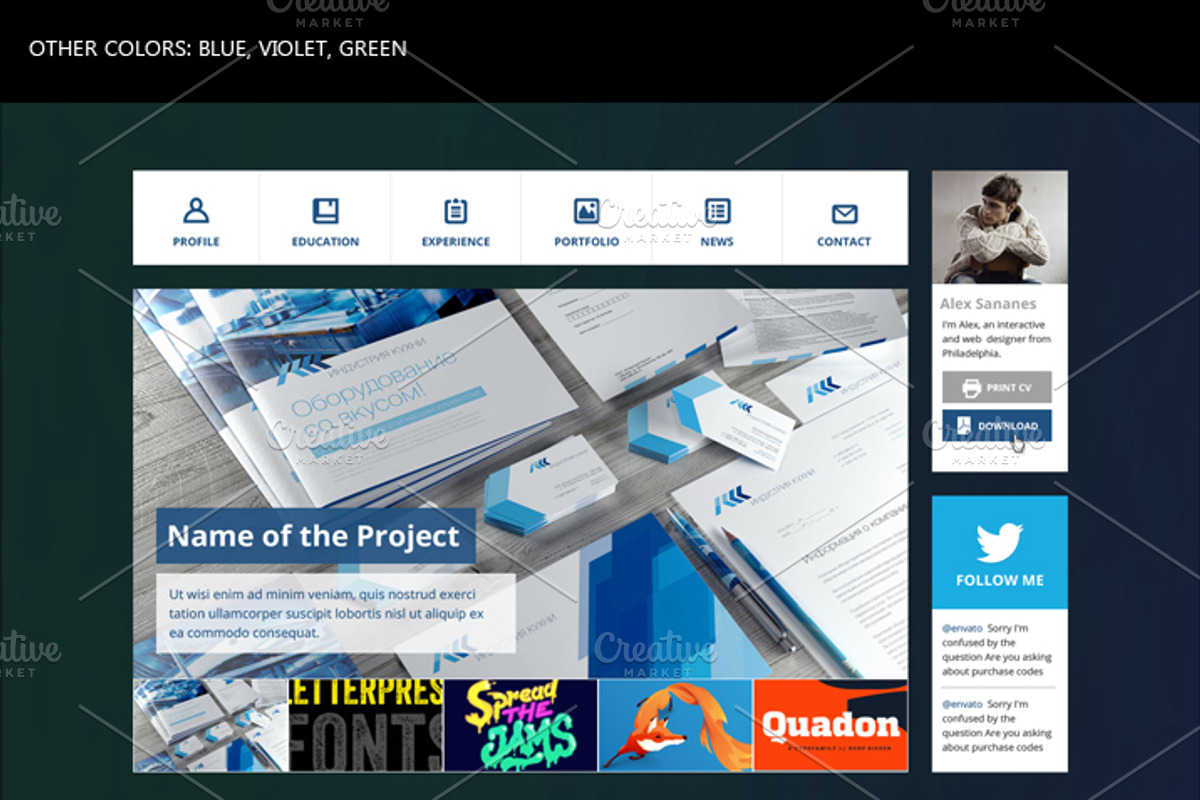 Mustache -Professional vCard Resume, a Websites & App Template by MustacheThemes (Photo 2 of 6)