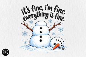 Funny Winter Snowman Christmas PNG