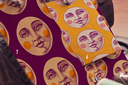 Moon Face Patterns vector, a Pattern Graphic by ZiziMarket (Thumbnail 4 of 5)