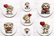 Sweet Valentine's Day Animal Clipart, an Illustration by Designworld (Thumbnail 2 of 6)