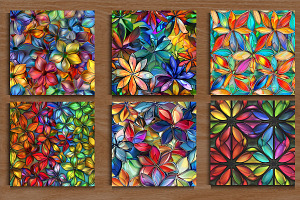 Stained Glass Flower Pattern