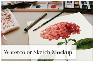 Watercolor Sketch Mockup