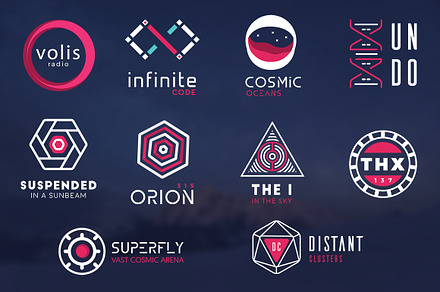 10 Futuristic logos pack