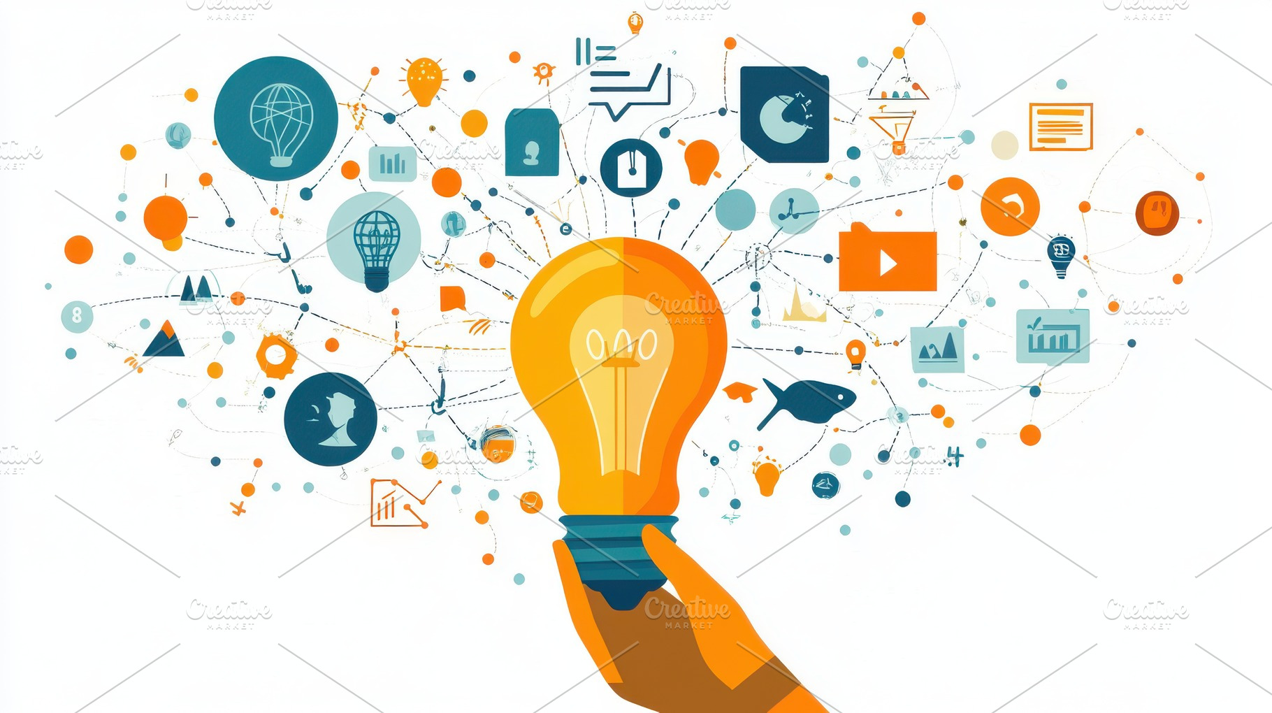Hand holding lightbulb idea network, a Background Photo by Pixeness