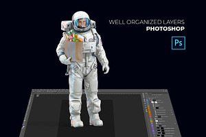 3D Mockup Space Astronaut 02