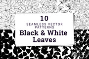 10 Black and White Leaves Patterns, a Pattern Graphic by Anne Elster Design (Thumbnail 1 of 6)