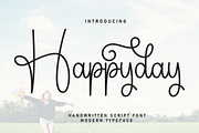 Happyday | Script Font, a Handwritten Font by Scratchones (Thumbnail 1 of 9)