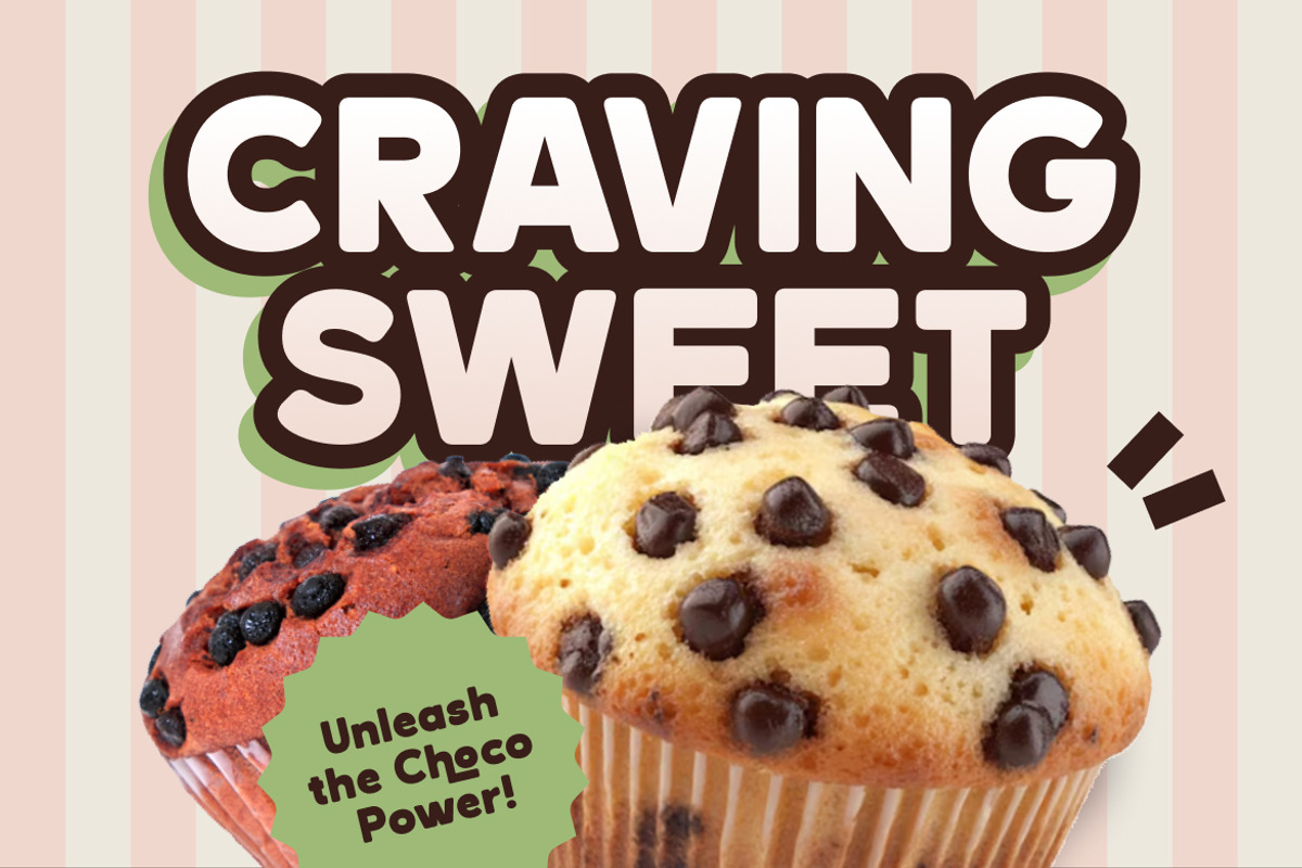 Mocha Muffin Food Typeface Font, a Sans Serif Font by Rasio Studio (Photo 3 of 7)